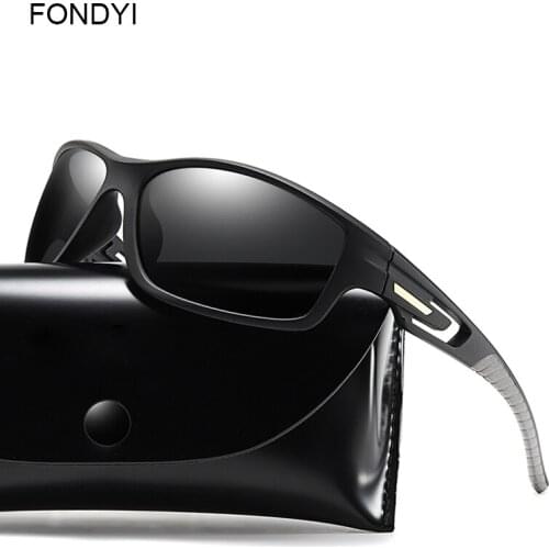 FONDYI Stylish TR90 Polarized Sports Safety Sunglasses UV400 Protective Shades Sun Glasses Novelty Mirror Driving with Case