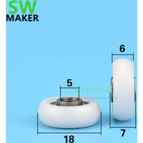 SWMAKER 5*18*6-7mm POM bearing pulley bearings 695zz for doors and Windows timing belt idler pulley+bearing R wheel