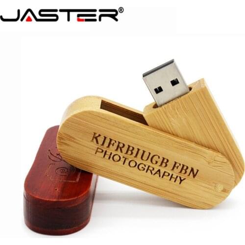 JASTER wooden portable Wood USB Flash Drive pen drive 4GB 16G 32GB 64GB Memory stick U stick wedding gifts free custom logo