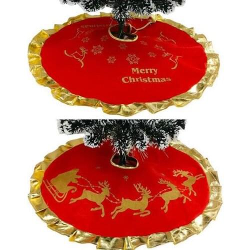 New Year Christmas Tree Skirt Diameter 90cm Decoration Ruffle Edge Christmas Tree Foot Cover Carpet Merry Christmas Supplies