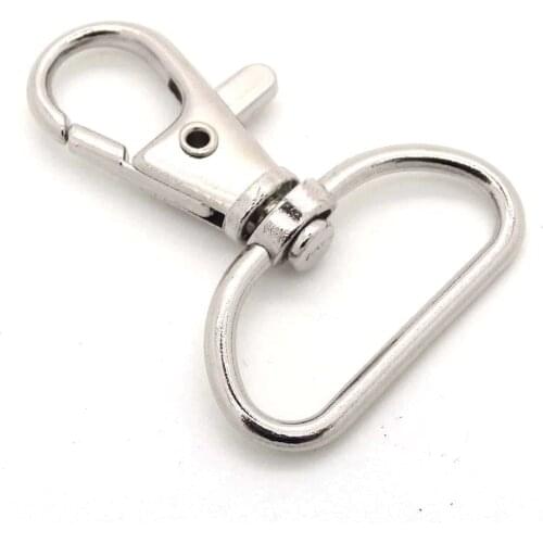 ZENTEII 10Pcs 25MM Metal Carabiner Clip Swivel Trigger Dog Buckle KeyRing KeyHooks Retaining Ring DIY Craft Lobster Clasp