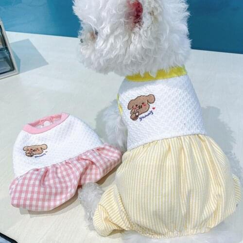 Pet Jumpsuit Rompers Patchwork Design Pajamas Non-shrink Casual Dog Winter Four-legged Shirt for Daily Wear Puppy Nightshirt