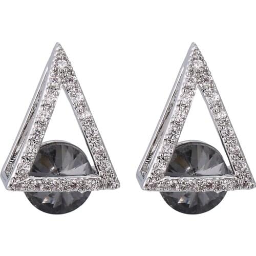 ONYSS Diamond 3A Zircon Drop Earrings Women 2021 New Fashion Design Pyramid Shape Inlaid CZ Rhinestones Earrings Trend Dangling