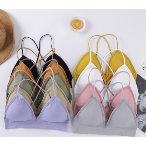 Women Thin Underwear Girl Knitting Thread Tube Top Without Steel Ring Beauty Back Strap Sports Bra