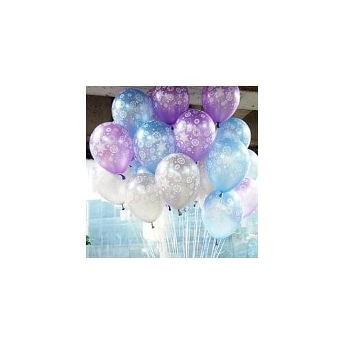 100pcs 12inch Snow Latex Printed Balloons Snowflake Ballon Christmas Halloween Wedding Birthday Balloons Decoration Supplies