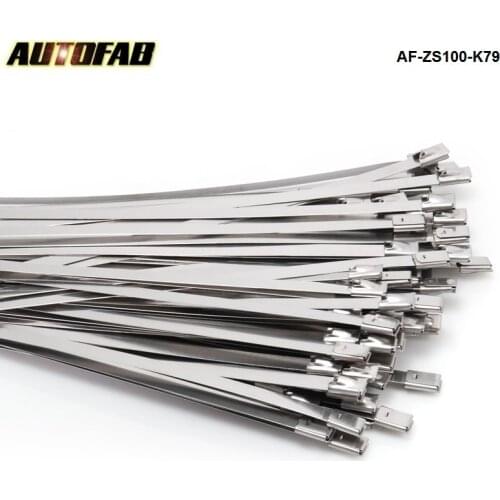 100PCS/LOT Stainless Steel Metal Cable Ties Tie Zip 7.9mmx300mm Wrap Exhaust For Honda 08-12 Accord 2Dr AF-ZS100-K79