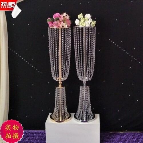 100cm(H) Table Centerpiece wedding pillar flower stand crystal centerpieces