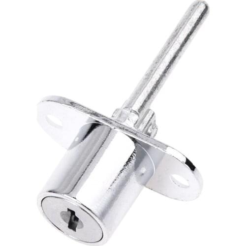 19mm Cylinder Head Diameter Silver Tone Metal Drawer Plunger Lock with 2 Keys