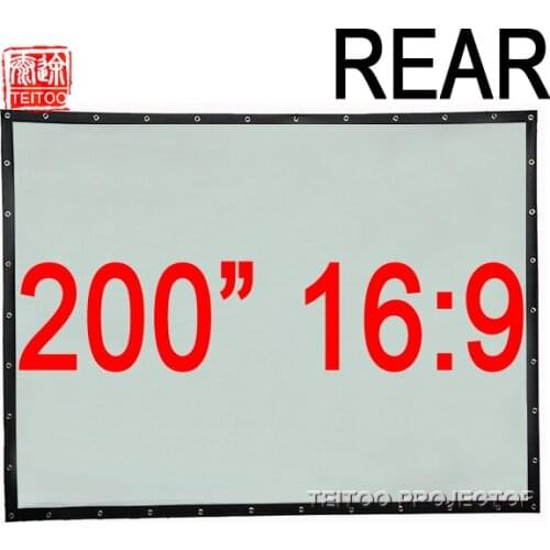 200 Inches 16:9 Rear Screen PVC Wall Mounted Have Black Borders And Hole Easy Fixed for HD 3D Home Theater Can Fold Convenient