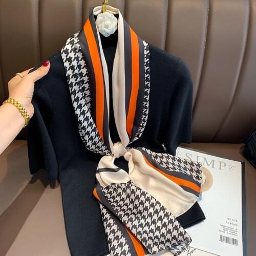 2021 new spring ladies scarf high quality shawl silk fashion scarf headscarf beach sunscreen bag headscarf scarf 40cm*160cm