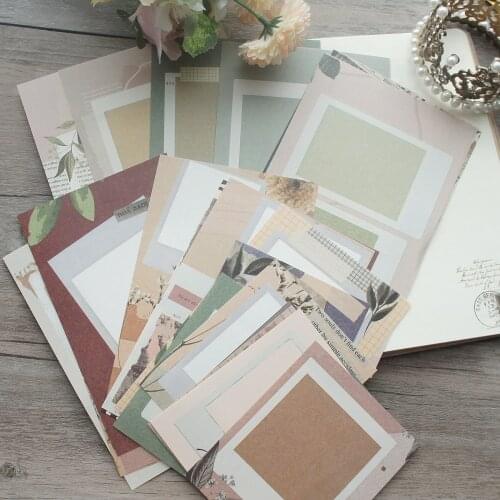 30pcs 3 Size Mix Retro Simple Color Frame Design DIY Paper Creative Craft Paper Background Scrapbooking Gift Use