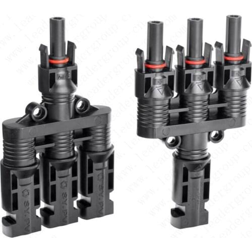 5 pairs approval TUV waterproof IP68 PV T-Branch Connector Solar PV Connector 3 to 1 For PV Cabel Solar Power System LJ0150