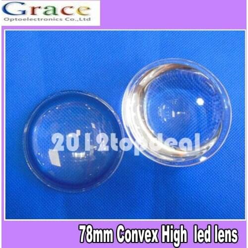 5pcs 78mm 20-100W LED convex lens optical glass condenser lens Reflector Collimator