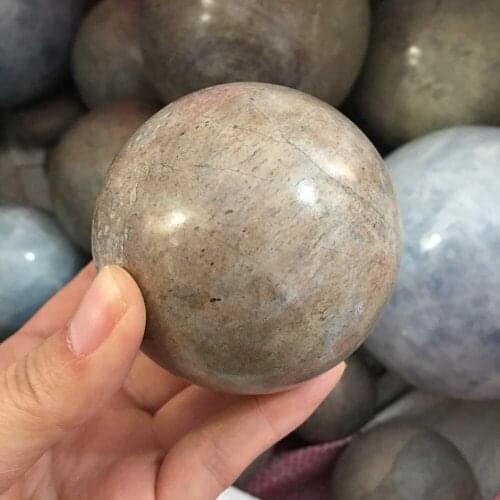 60mm Natuurlijke Fossil Stone Sphere Glad Gepolijst Pebble Reiki Healing ball