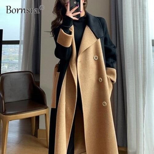 Женские шерстяные пальто Bornsra China At AliExpress