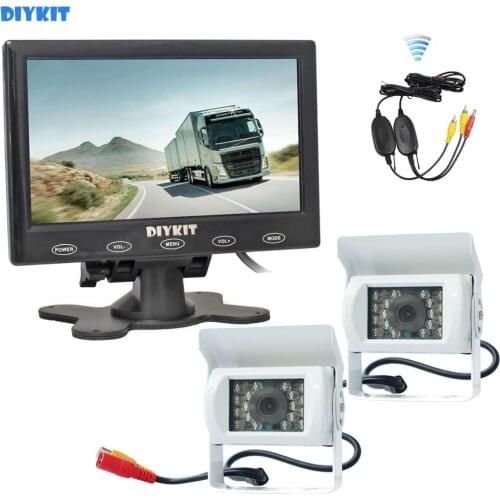 DIYKIT 7 inch Touch Car Monitor Backup CCD Waterproof Camera Rear View Kit for Horse Trailer Motorhome System