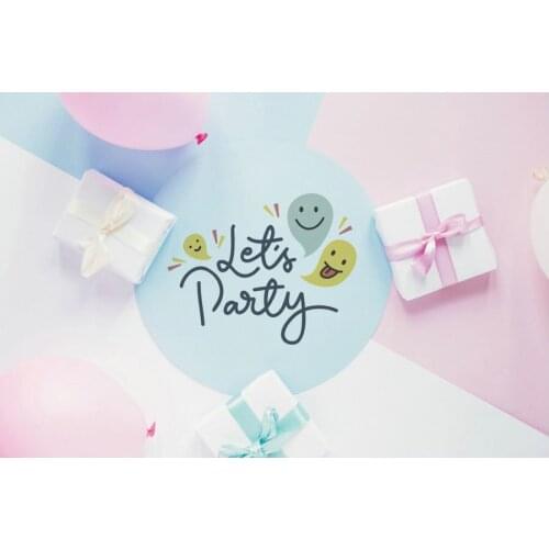 Happy Birthday Backdrop Pink and White Gift Box Photography Background Celebration Photo Booth Studio Decor