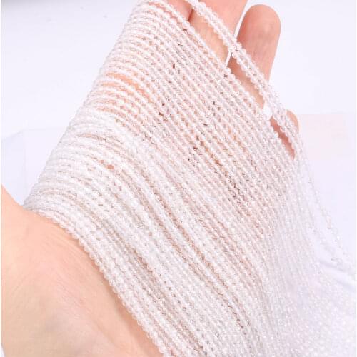 Faceted White Crystal Clear Quartz Round Loose Beads for Jewelry Making DIY Bracelet 15'' 2 4mm Wholesale