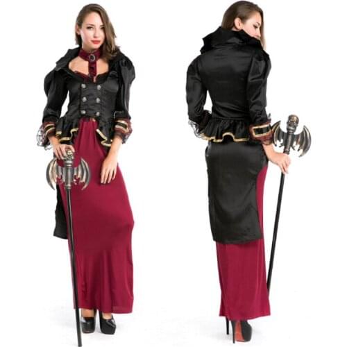 Halloween Vampire Duchess Cosplay Costume European Count Retro Court Queen And Banshee