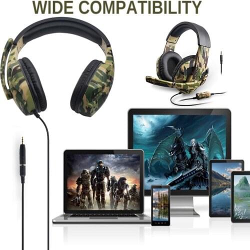 Gaming Headphones Wired Headsets with Mic Camouflage PS4 PC Gaming Headsets 3.5 mm Plug Wired Headphones For Laptop Phone