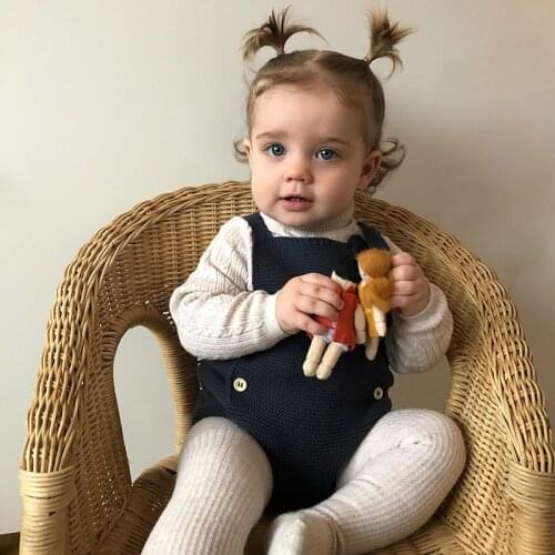 Newborn Romper Cotton Solid Color Infant Girl Boy Suspender Pant Casual Triangle Buttons Jumpsuit 2021 Spring Baby Clothes