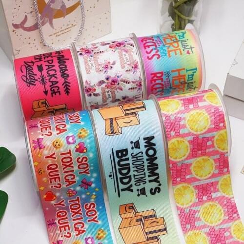 Cartoon characters printed grosgrain ribbon 54180