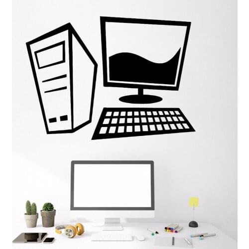 Pretty Computer Decoration Removable Wall Decal For Office Room Vinyl Wall Stickers Decor Wallpaper For Living Room Decals