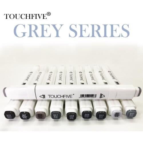 Touchfive Gray Tone Art Marker Set Alcohol Based Brush Pen Liner Sketch Markers Twin For Manga Anime Drawing Art Supplies