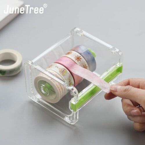 Cute kawaii Transparent Desktop Tape Cutting Machine Creative Acrylic Metal Separator School office Stationary Supplies