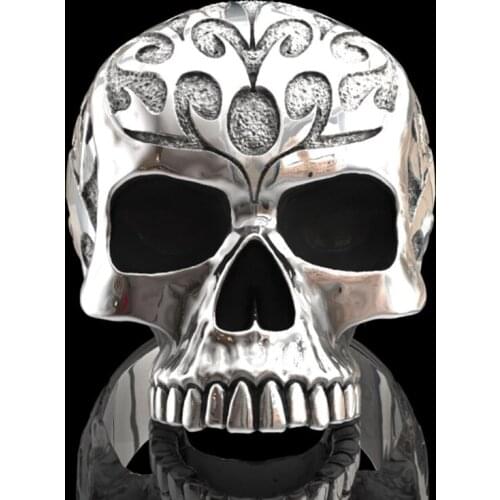 Fashion Halloween Skull Ring Jewelry For Women Mens Rings Gothic Rebellious Exaggeration Style Handmade Pattern Carved Ring Z026