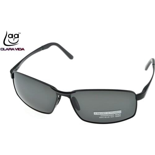 =CLARA VIDA= black Al mg alloy shield sun glasses mens Custom Made Nearsighted Minus Prescription polarized sunglasses -1 to -6
