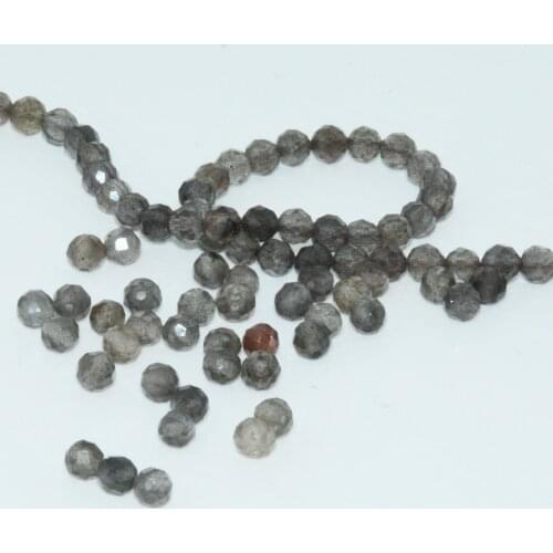 Natural Grey Scapolite Faceted Round Beads 3.2-3.5mm
