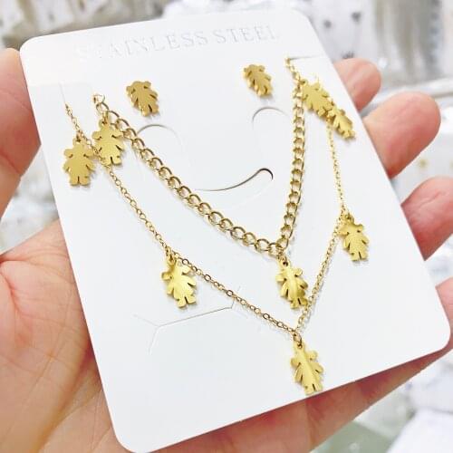 NEW MAMA Girl Necklace Bijoux Femme Necklaces for Women Earrings Jewelry Chain Jewelery Stainless Steel Jewellery Necklaces