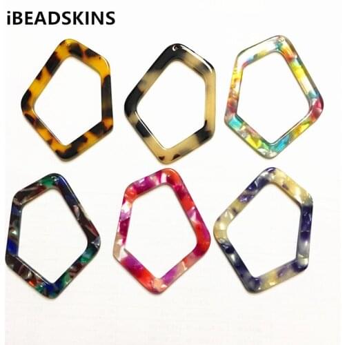 New arrival! Newest 48X37mm 50pcs/lot geometric shape acetic acid beads charms for Jewelry making(As shown)
