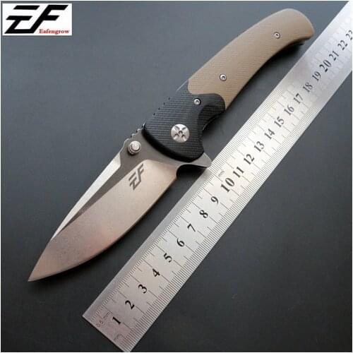New folding knife D2 steel knife + G10 handle ball bearing hunting camping fruit pocket knife outdoor survival EDC tool