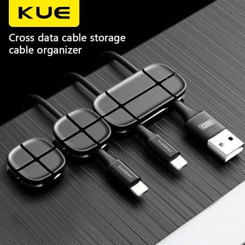 KUE Cable Organizer Silicone Cross Cable Winder Flexible Cable Management Clips Cable Holder For Mouse Headphone Earphone