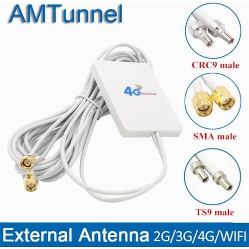 4g LTE Antenna 3G 4G Panel antenna with SMA TS9 CRC9 Connector 3m cable for Huawei Huawei E8372 E3372 B315 Router USB Modem