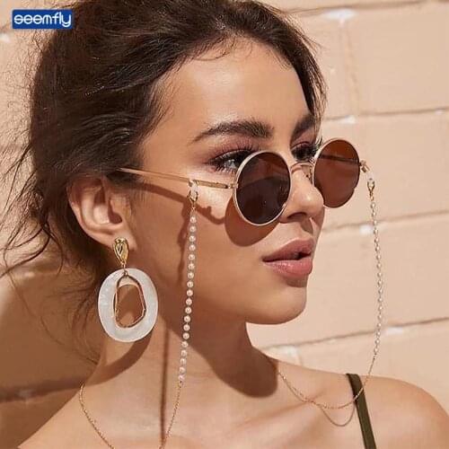 Seemfly Sunglasses Chain Anti-lost Hanging Glasses Rope Imitation Pearl Glasses Chain Mask Lanyard Glassware Chain Fashion