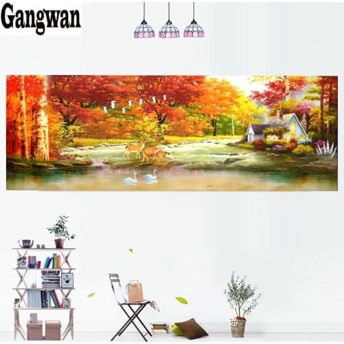 Full round/square drill 5d diamond painting Autumn tree deer Scenery diamond rhinestone 3d embroidery diamond mosaic large decor