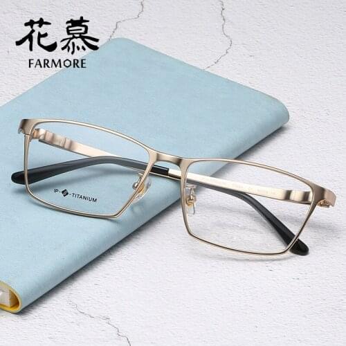 Full frame pure titanium glasses frame men and women new fashion retro henggang 7035