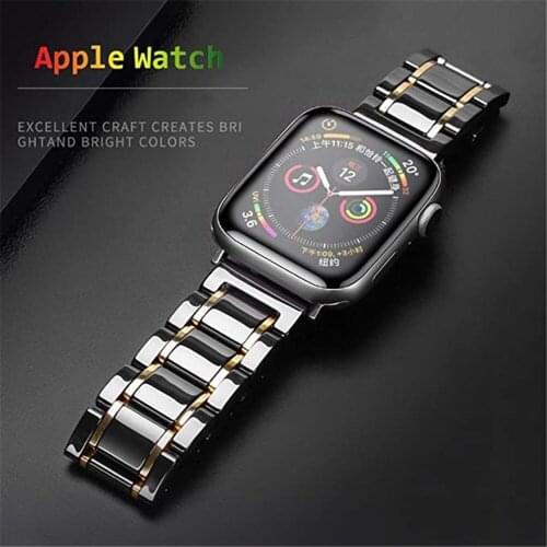 Newest Ceramic Watchband for Apple Watch band 44mm 40mm 42mm 38mm Metal Butterfly Bracelet Strap for iWatch Series 6 SE 5 4 3