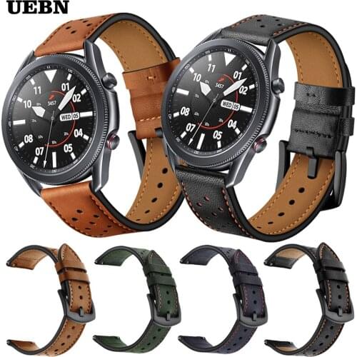 UEBN Genuine Leather Strap For Samsung Galaxy watch 3 41mm 45mm band For Gear S3 Classic and Frontier Bracelet Watchbands