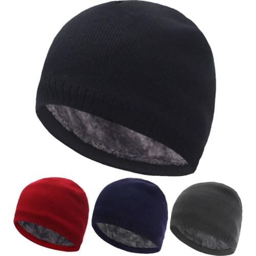 Skullies Beanies Mens Winter Hat Knitted Hats For Women Beanie Men Gorras Warm Thick Fur Bonnet Homme Womens Skull Hat Caps