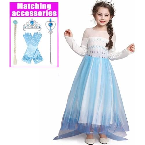 Girls Chiffon Princess Dress Cosplay Costume Carnival Party Wedding Dress Children Clothing