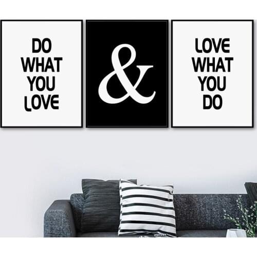 Nordic Posters And Prints Motivational Inspiring Quotes Black White Wall Art Canvas Painting Wall Pictures for Living Room Decor