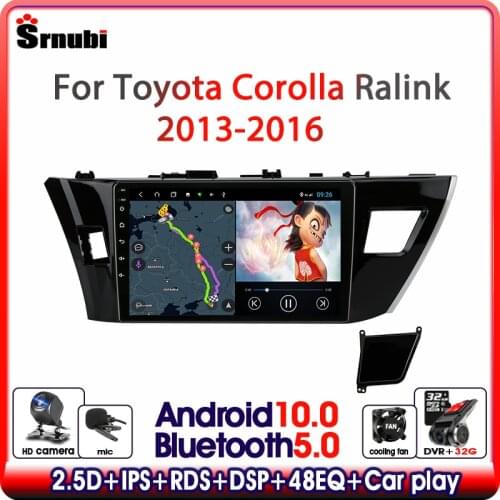 Srnubi 2 Din Android 10 WIFI Bluetooth Car Radio for Toyota Corolla Ralink 2013 - 2016 Multimedia Video Player Navigaion GPS DVD