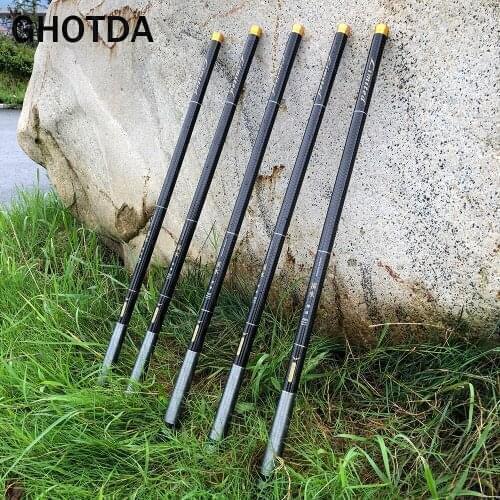 GHOTDA High Quality Carbon Fiber Telescopic Fishing Rods Hand Pole 3.6M-7.2M Ultra Light Hard Freshwater Carp Stream Rod