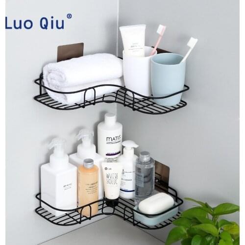2019 Bathroom Shelf Tripod powerful wash shelf toilet storage rack bathroom corner wall hanging locker Kitchen Storage Rack