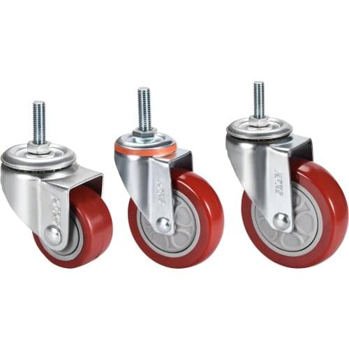 Uxcell 1-4pc 2.5inch 3" 4" 5inch Swivel Caster Wheels Casters M10x30mm Threaded Stem For Carts Furniture Dolly Workbench Trolley