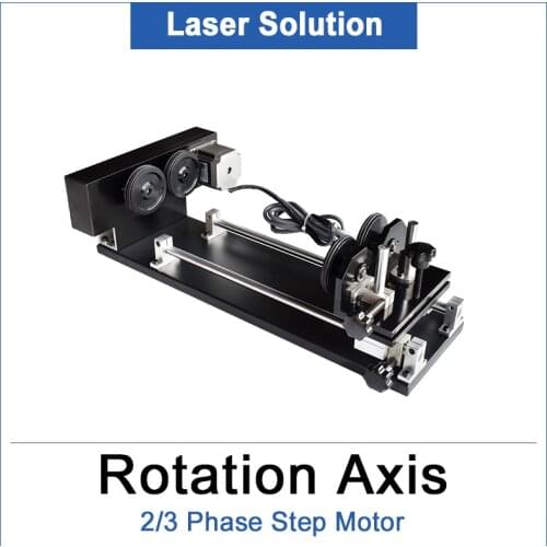 Rotation Axis Rotary Engraving Attachment With Wheels Rollers Stepper Motors For CO2 Laser Engraving Cutting Machine